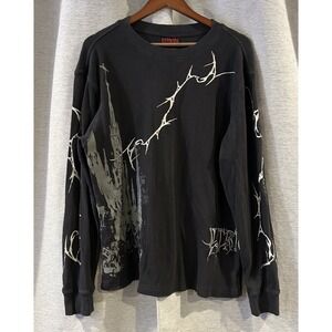 Vitriol Earthquake black thermal long sleeve t-shirt Size Large